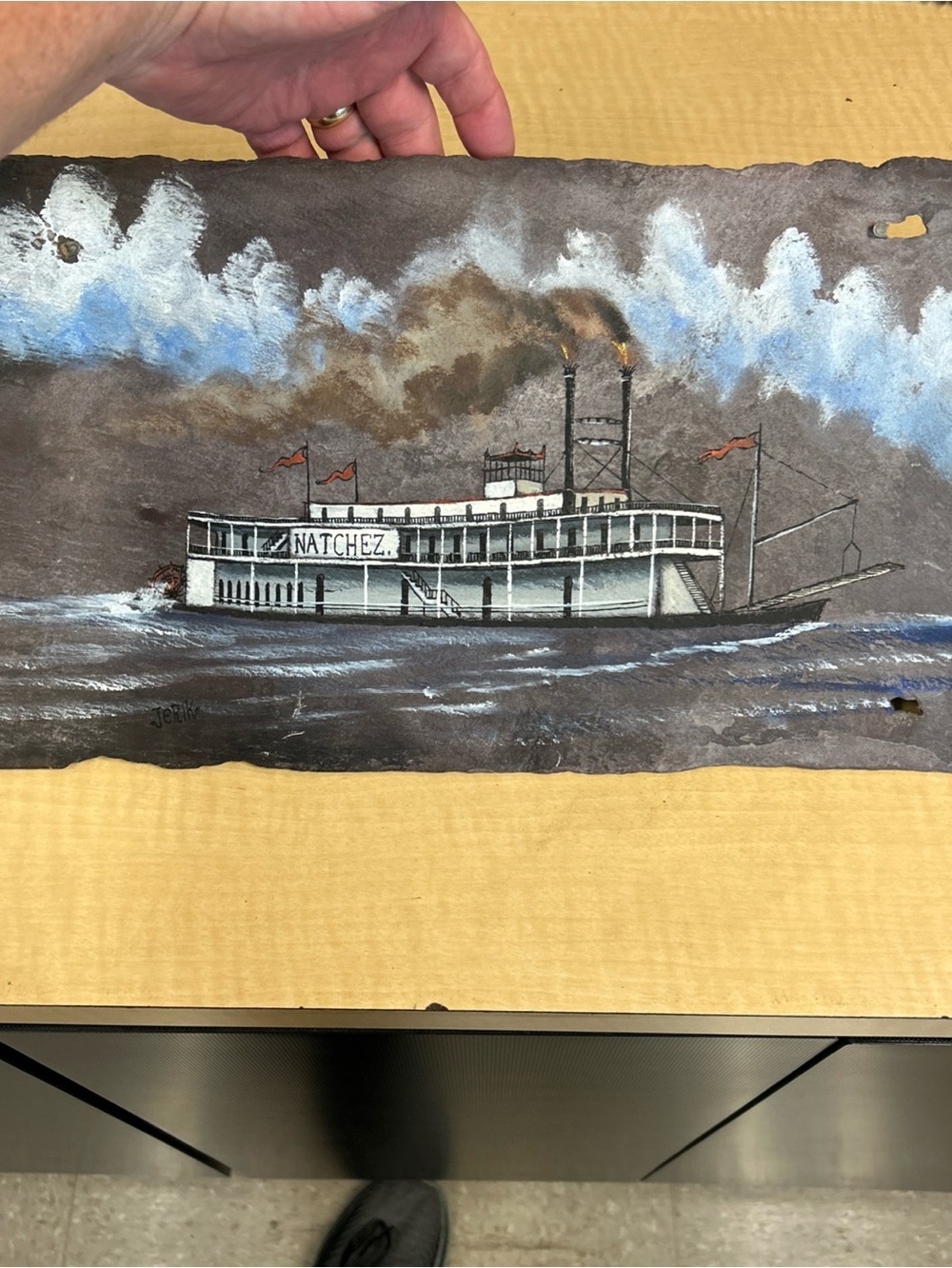 Natchez Paddlewheel Steamboat Slate Painting